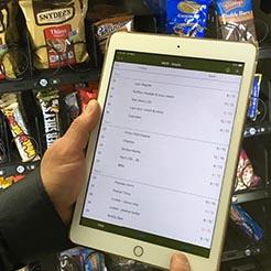 close up of Telemetry software and vending machine